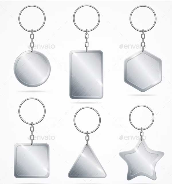 Realistic Vector Detailed Keychain Set
