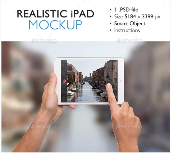 Realistic iPad Mini Mockup
