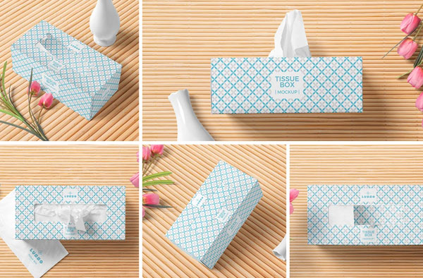 Rectangular Tissue Box Mockups