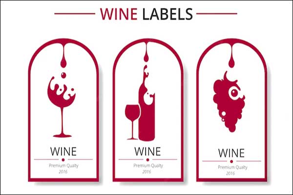 Red And White Wine Labels Collection Free Vector
