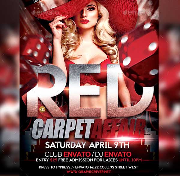 Red Carpet Affair Flyer Template