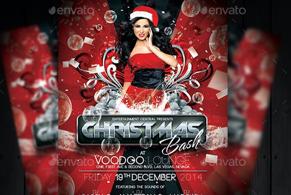 Red Christmas Bash Flyer Template