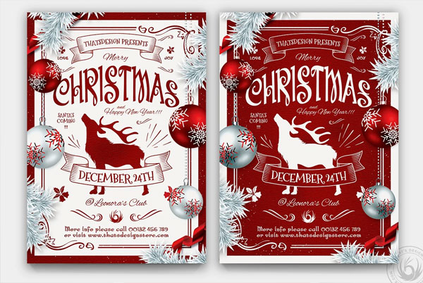 Red Christmas Eve Flyer Template