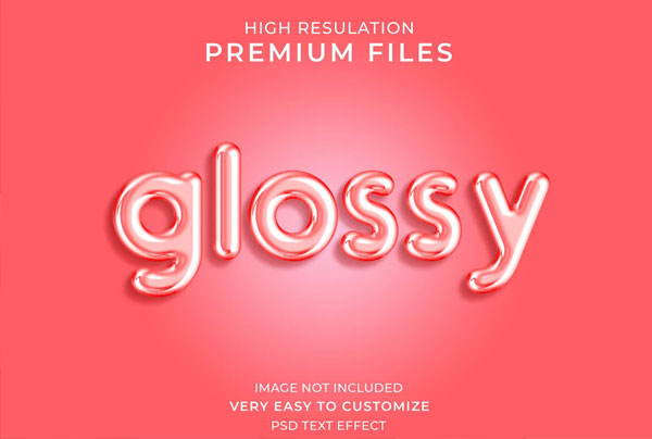 Red Glossy 3d PSD Text Style Effect