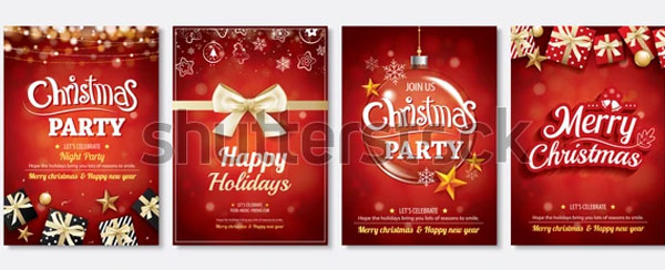 Red Merry Christmas Party Invitation