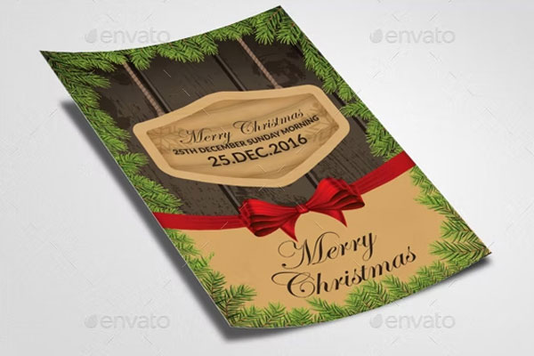 Red Ribbon Christmas Flyer Template