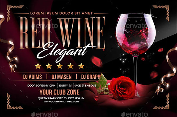 Red Wine Flyer Template