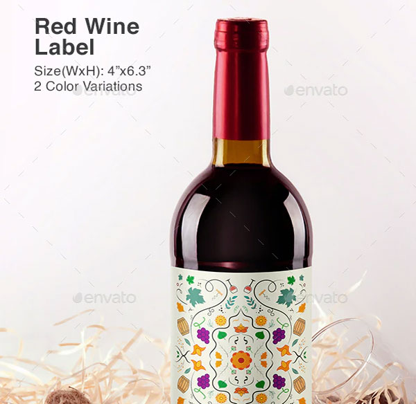 Red Wine PSD Label Template