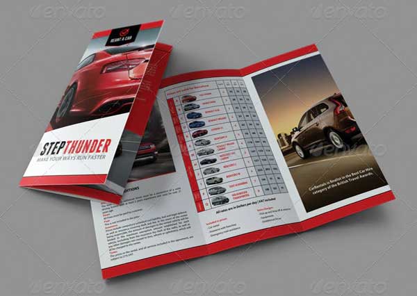 Rent A Car Trifold Brochure Editable Template