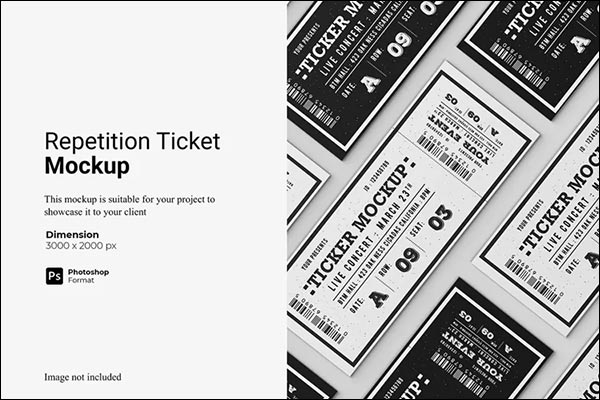 Repetition Ticket Mockup Template
