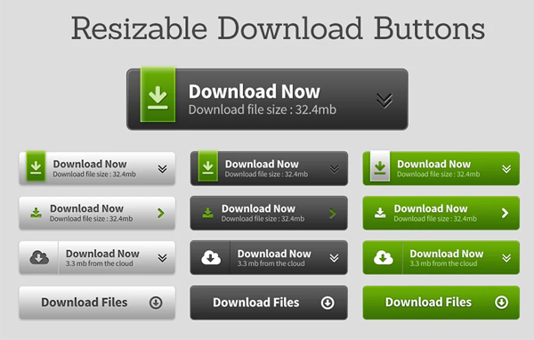 Resizable Download Photoshop Buttons