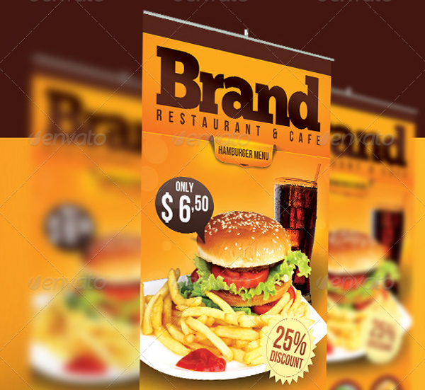 Restaurant Advertising Roll Up Banners