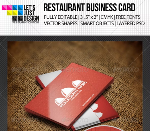 Restaurant Business Card Design PSD