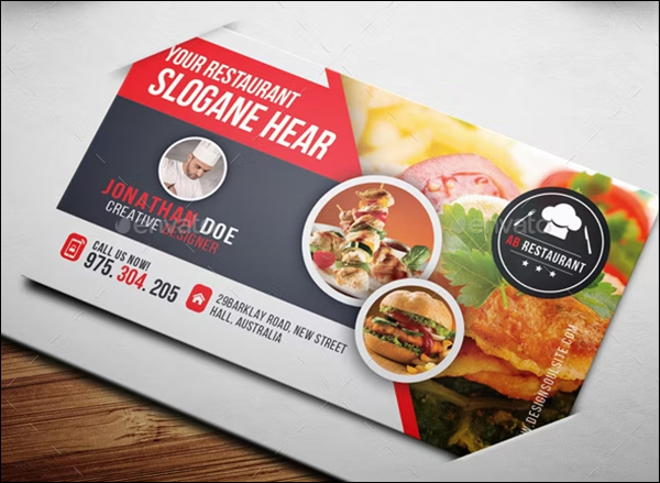 Restaurant Business Card PSD Design