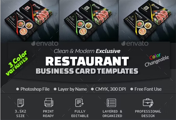 Restaurant Business Card Templates