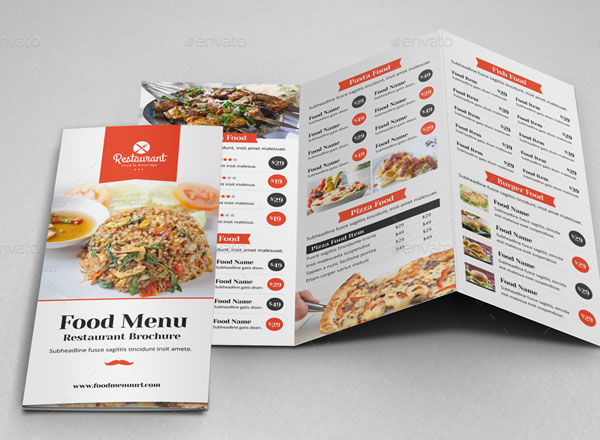 Restaurant Cafe Menu Trifold Brochure