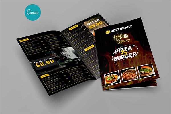 Restaurant Fast Food Menu Bifold