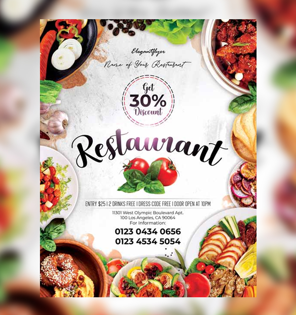 Restaurant Free Food Flyer Template