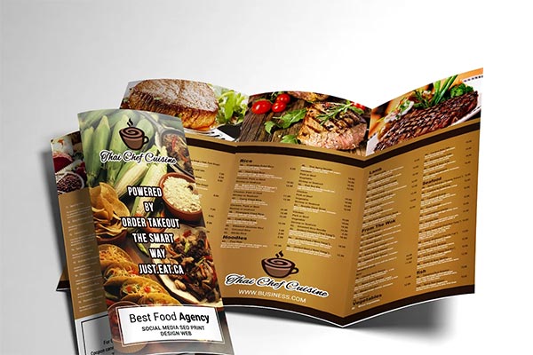 Restaurant Menu Tri-fold Brochure Template