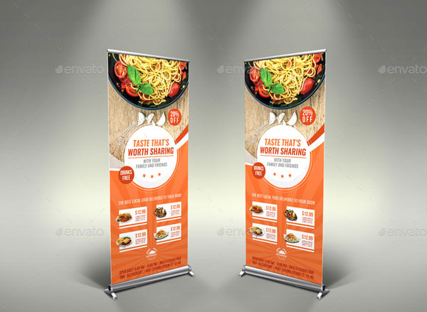 Restaurant Rollup Signage Banner Template