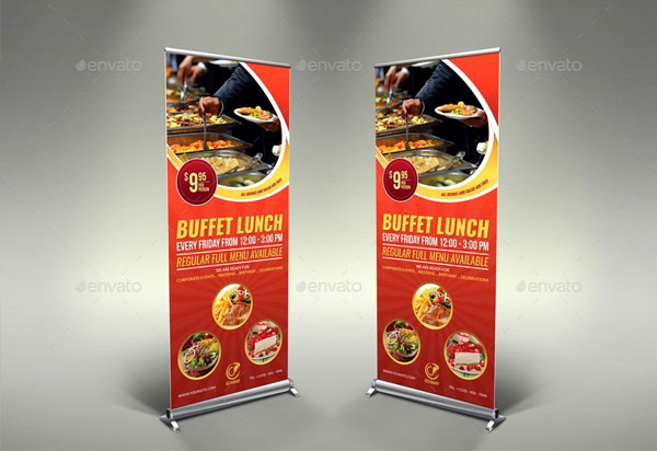Restaurant Rollup Signage Template