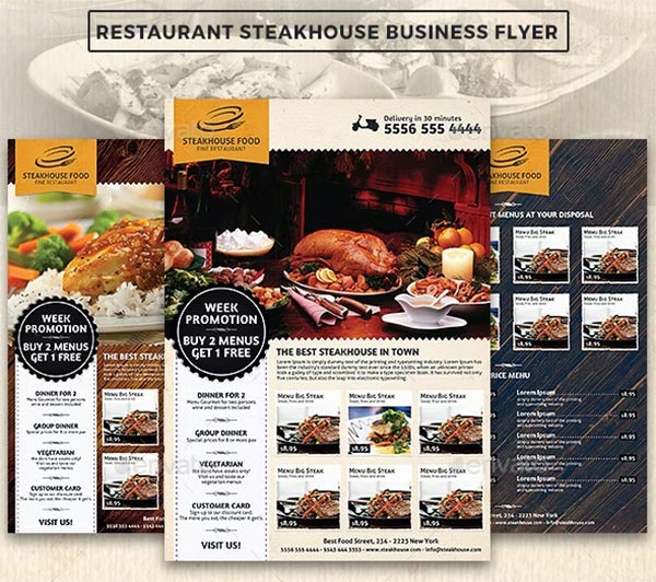 Restaurant SteakHouse Advertising Business Flyer