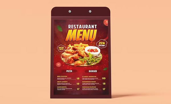 Restaurant Table Tent Mockup Template