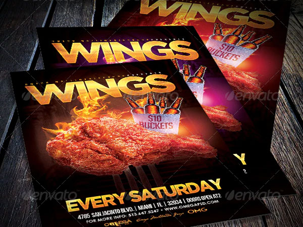 Restaurant Wings Flyer Template
