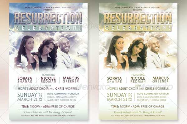 Resurrection Celebration Church Flyer Template