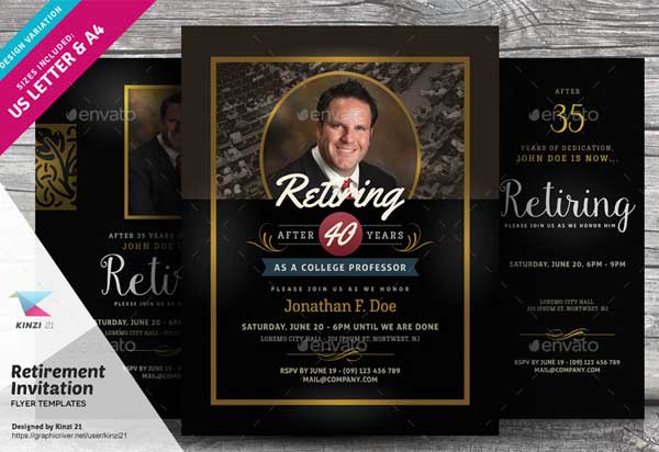 Retirement Invitation and Flyer Templates