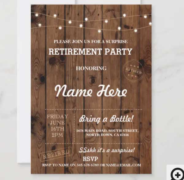 Retirement Party Vintage Retired Wood Designs