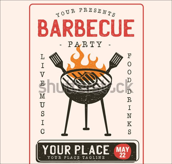 Retro Barbecue Party Flyer