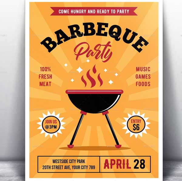Retro Barbeque Party Flyer Templates