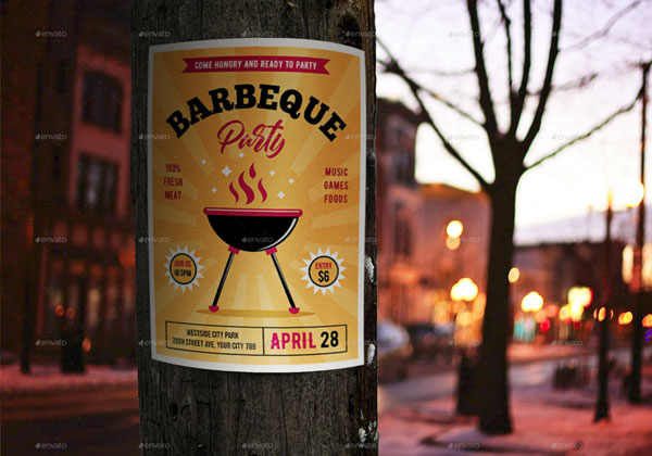 Retro Barbeque Party Flyers