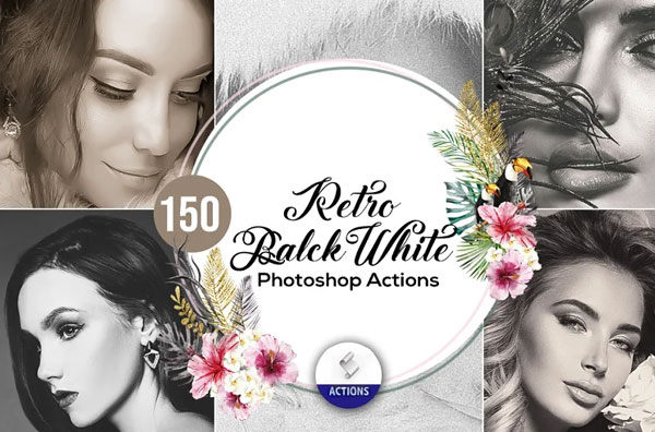 Retro Black & White Photoshop Actions