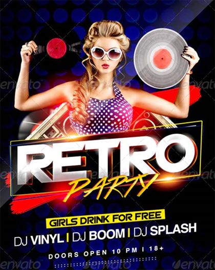 Retro Boombox Party Flyer Template