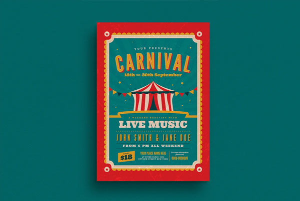 Retro Carnival Baby Event Flyer