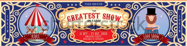 Retro Carnival Or Circus Banner Template