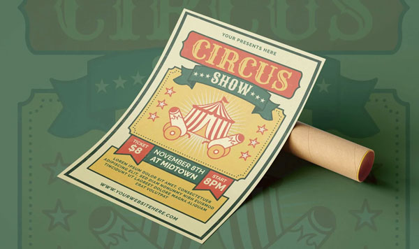 Retro Circus Show Flyer Template Download
