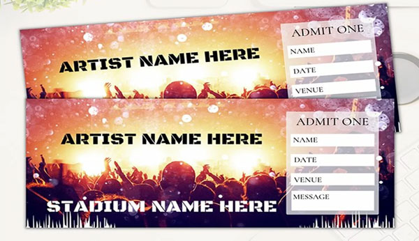 Retro Concert Event Ticket Template Download