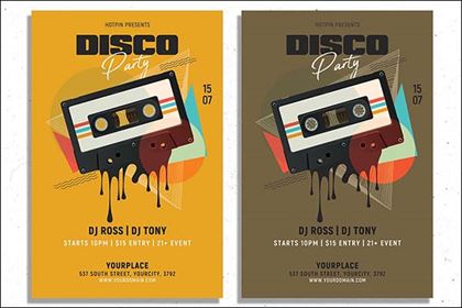 Retro Disco Party Flyer Template