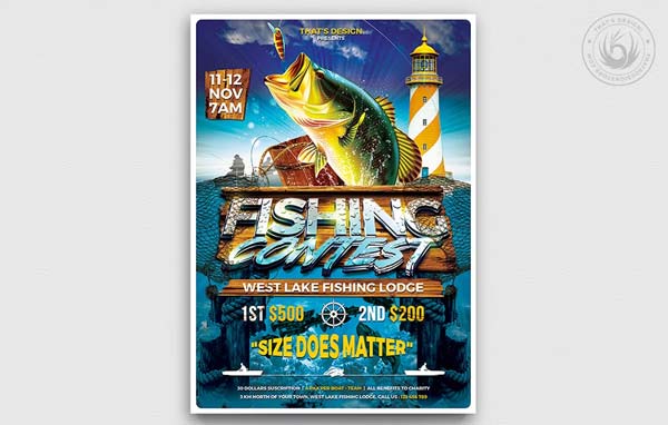Retro Fishing Tournament Flyer