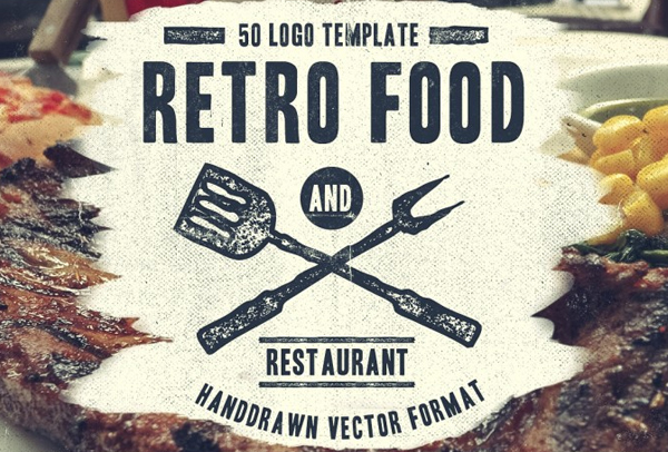 Retro Food Logo Design Template