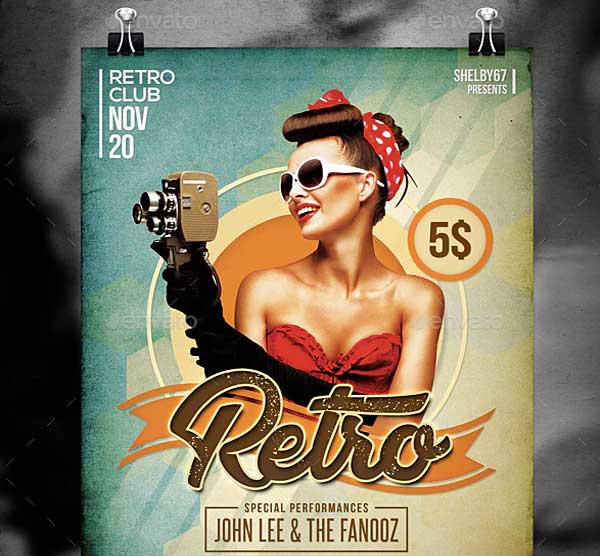 Retro Glamour Party Flyer Template