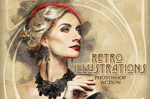 Retro Illustrations Photoshop Action