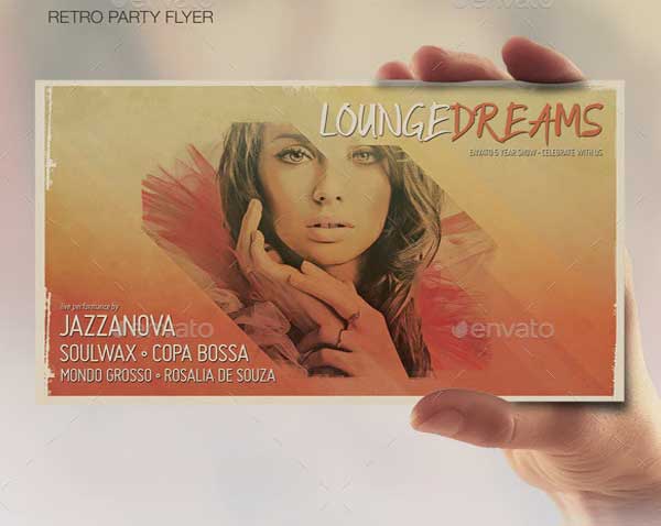 Retro Lounge Dreams Party Flyer