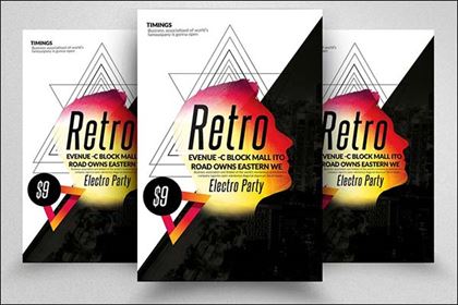 Retro PSD Party Flyer Template