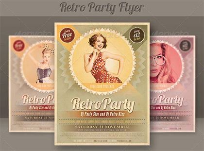 Retro Party Concert Flyer Template