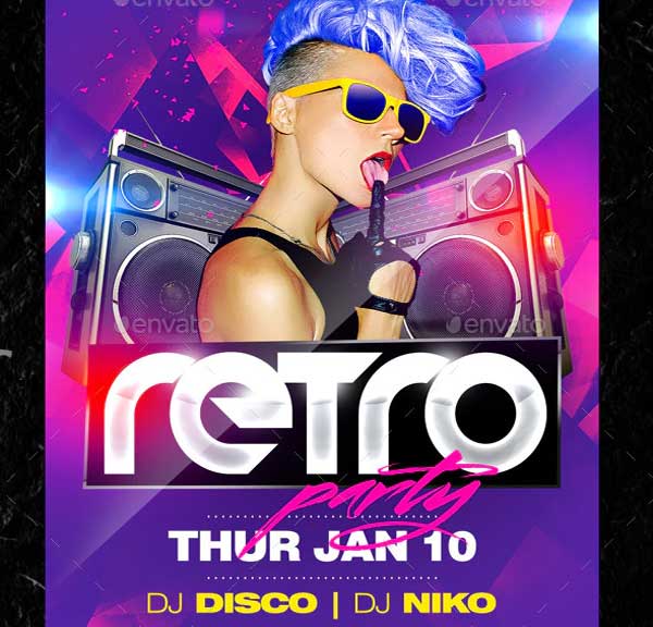 Retro Party Disco Flyer Template