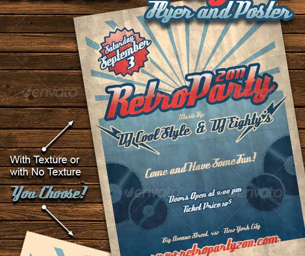 Retro Party Flyer Poster Template